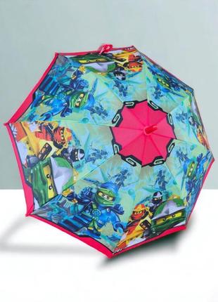 Яркий зонтик для мальчика полуавтомат с принтом лего ниндзяго,...
