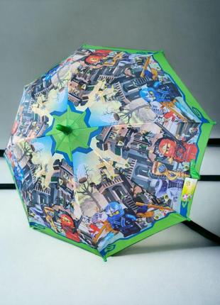 Детский зонт лего ниндзяго для мальчика полуавтомат, зонтик дл...