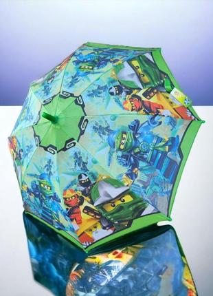 Стильный детский зонт лего ниндзяго для мальчика полуавтомат, ...
