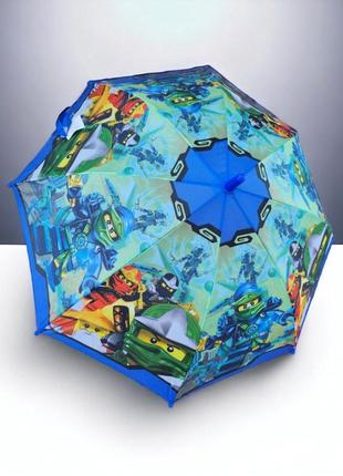 Детский зонт для мальчика полуавтомат с ярким принтом лего нин...