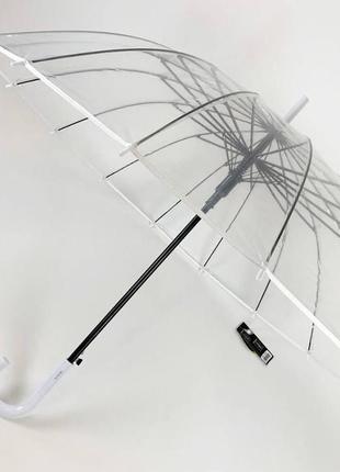 Большой прозрачный женский зонт-трость в стиле birdcage с 16 с...