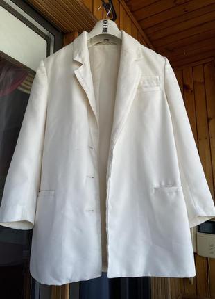 Пиджак жакет белый размер м классический женский oversize