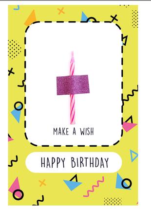 Листівка "Make a wish Happy Birthday"