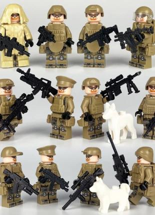 Фігурки чоловічки військові спецназівці солдати з собакою до лего