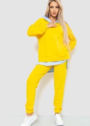 Спорт костюм женский обманка, цвет желтый, 102R329