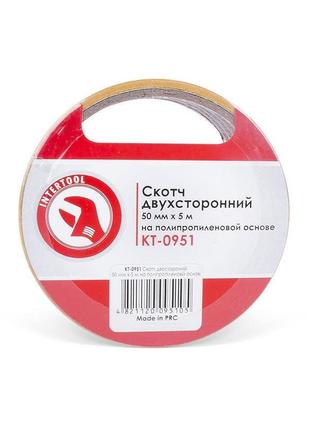 Скотч двухсторонний Intertool - 50 мм х 5 м пропилен