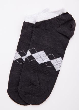 Женские короткие носки черного цвета с ромбами 131R137108