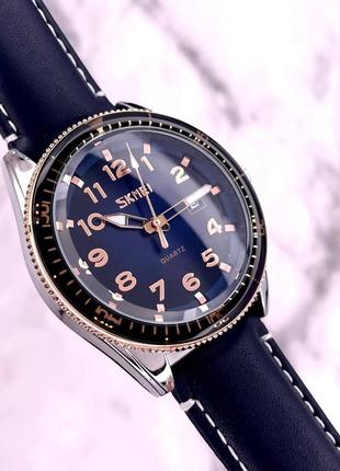 Годинник skmei 9232lrgbu rose-gold blue leather