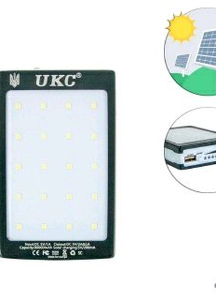 Повербанк сонячна батарея "UKC Solar Power Bank 90000" з УФ-ліхта