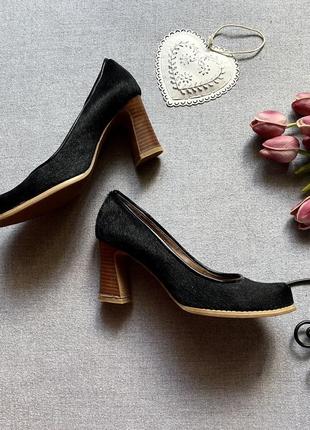 Чёрные, натуральные, туфли, из меха, respect, 38 размер