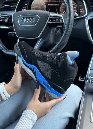 Жіночі кросівки nike air jordan 5 retro black blue