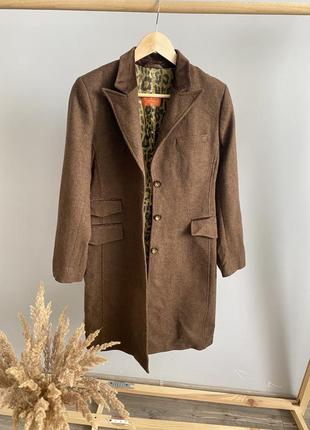 Шерстяной удлиненный пиджак жакет пальто