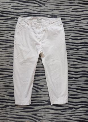 Летние легкие белые штаны капри бриджи с высокой талией m&s, 1...