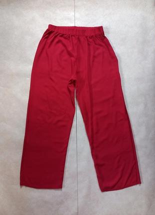 Легкие красные штаны брюки палаццо трубы с высокой талией chic...