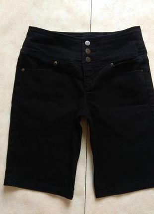 Стильные черные джинсовые шорты бриджи с высокой талией john b...