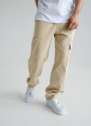 Мужские брюки карго / бежевого цвета
