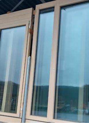 балконні двері євро вікна дерево з алюмінієм