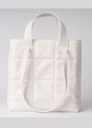 Женская сумка с двумя ручками белая сумка белый шопер шоппер
