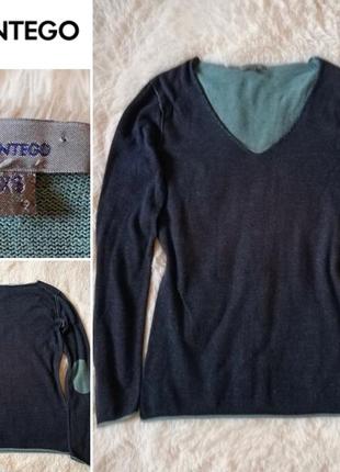 Montego цвет джинс фирменный коттоновый тонкий джемпер свитер