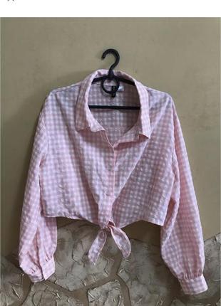 Блуза рубашка женская  розовая