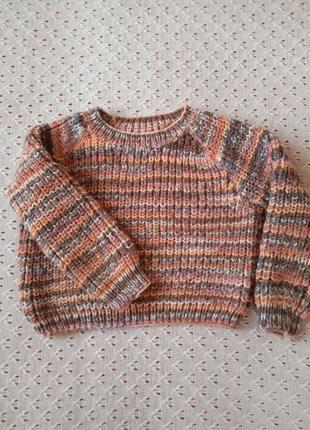 Вязаный свитерчик для девочки укороченный фасон теплый свитер ...