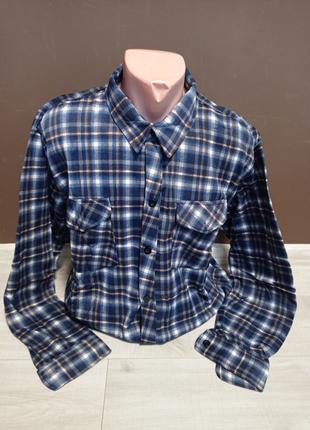 Утепленная мужская рубашка c флисом 48-56 размеры