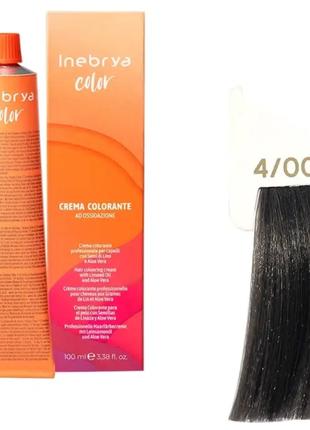 Крем-фарба для волосся Inebrya Color 4/00 Насичений каштан із ...