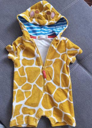 Детский боди песочный жираф 3-6 мес