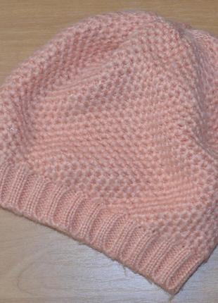 Милая, розовая шапочка для малышки (демисезон) 1-3 года