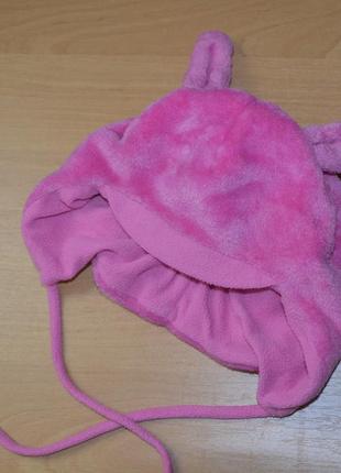 Розовая шапочка для девочки с ушками (50)