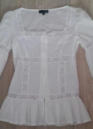Блузка белая с рюшами  asos xs-s