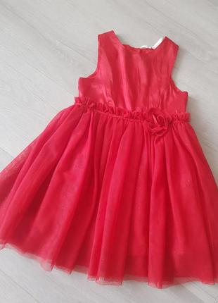 Платье 92см 18-24мис. h&amp;m нарядное красное пышное, платье ...