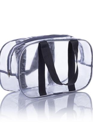 Прозрачная сумка l(50*32*23) с ременными ручками в роддом, серый