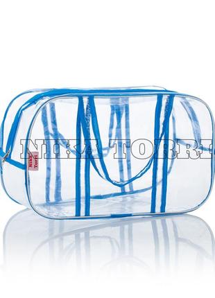 Прозрачная сумка m(40*25*20) с прозрачными ручками в роддом, в...