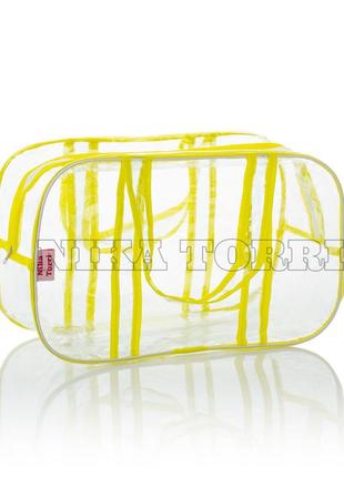 Прозрачная сумка m(40*25*20) с прозрачными ручками в роддом, л...