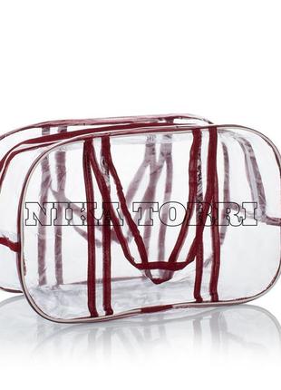 Прозрачная сумка  l(50*32*23) с прозрачными ручками в роддом, ...