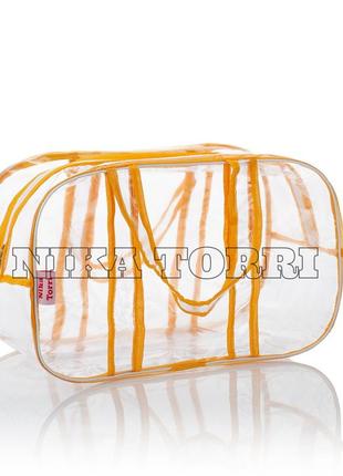 Прозрачная сумка xl(65*35*30) с прозрачными ручками в роддом, ...