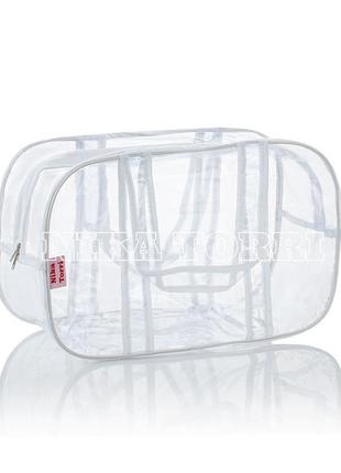 Прозрачная сумка m(40*25*20) с прозрачными ручками в роддом, б...