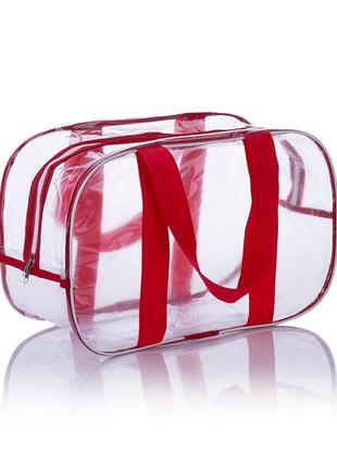 Прозрачная сумка xl(65*35*30) с ременными ручками в роддом, кр...
