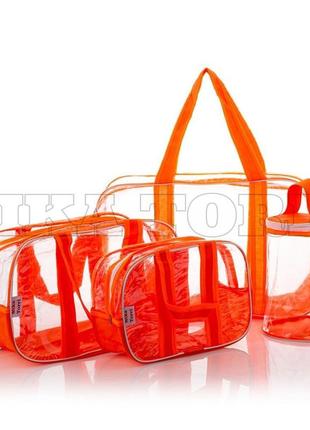 Прозрачные сумки в роддом (s, m, l) + органайзер - цилиндр ора...
