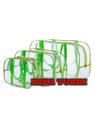 Набор прозрачных сумок в роддом с ременными ручками nika torri...