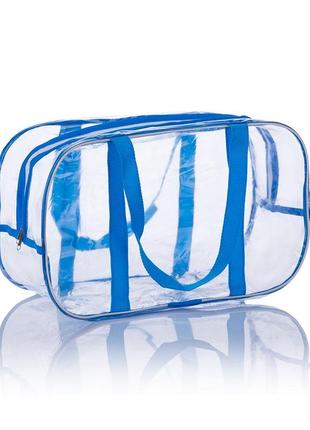Прозрачная сумка m(40*25*20) с ременными ручками в роддом василёк