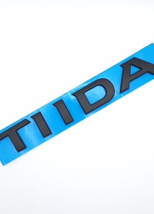 Эмблема надпись Tiida, Nissan (чёрный, матовый)