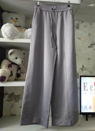Атласные штани брюки палаццо l xl zara новая коллекция 2023 года