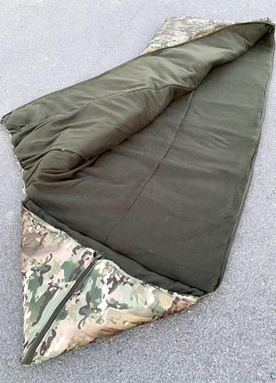 Спальный мешок тёплый зимний с синтепоном и флисом до -25. Мул...