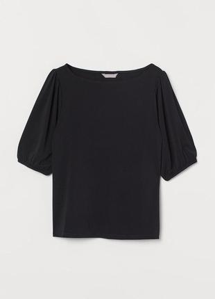 Черная базовая однотонная блуза блузка футболка туника h&m xxl