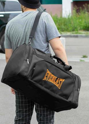Спортивная мужская дорожная сумка Everlast biz Orange черная т...