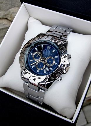 Мегакрутые мужские кварцевые часы Rolex в серебренном цвете Лу...