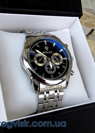 Супермодные кварцевые мужские наручные часы Rolex серебренный ...