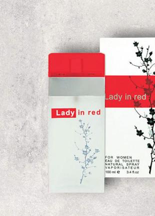 Женская туалетная вода Цветочно-древесный аромат Lady in red Т...